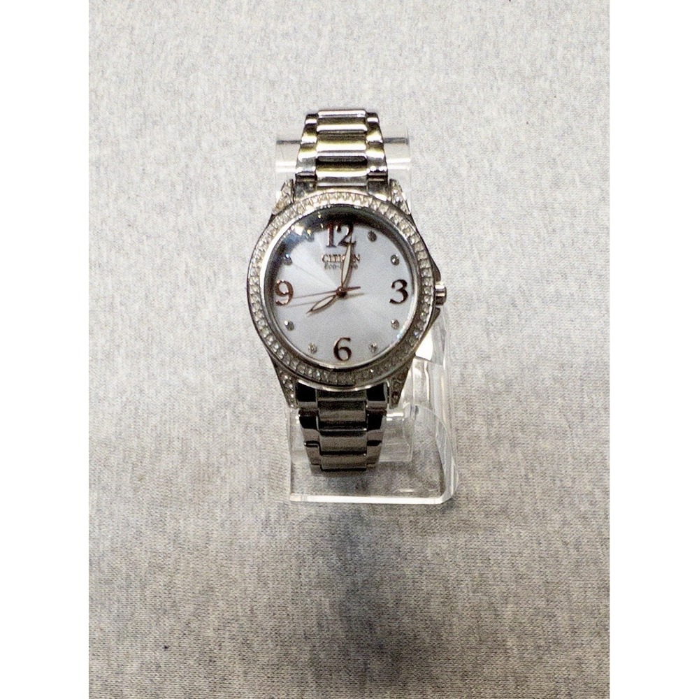 Citizen Eco-drive Womens 34mm Watch White MOP Dial New Solar Capacitor Silver